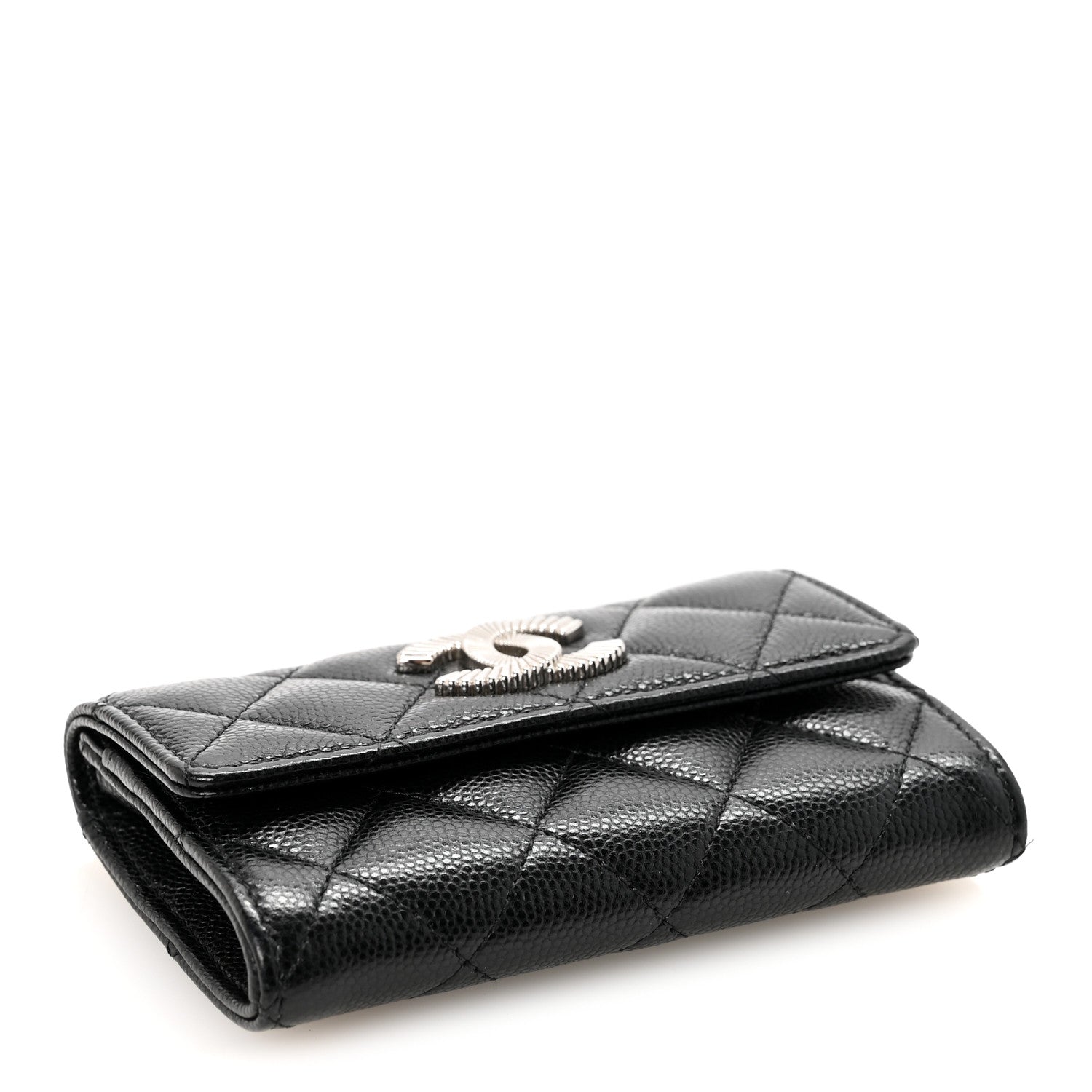Chanel Caviar Quilted CC Flap Card Holder Black 4 of 8