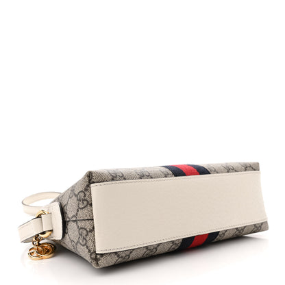 Gucci GG Supreme Monogram Textured Dollar Calfskin Web Small Ophidia Dome Shoulder Bag Beige Ebony Mystic White 4 of 13