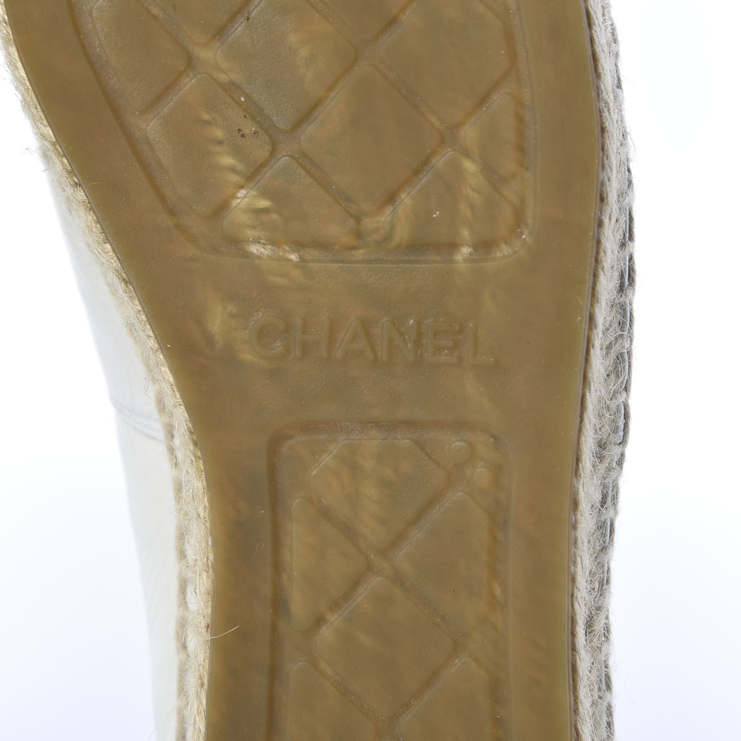 Chanel Distressed Patent CC Espadrilles 39 White 8 of 10