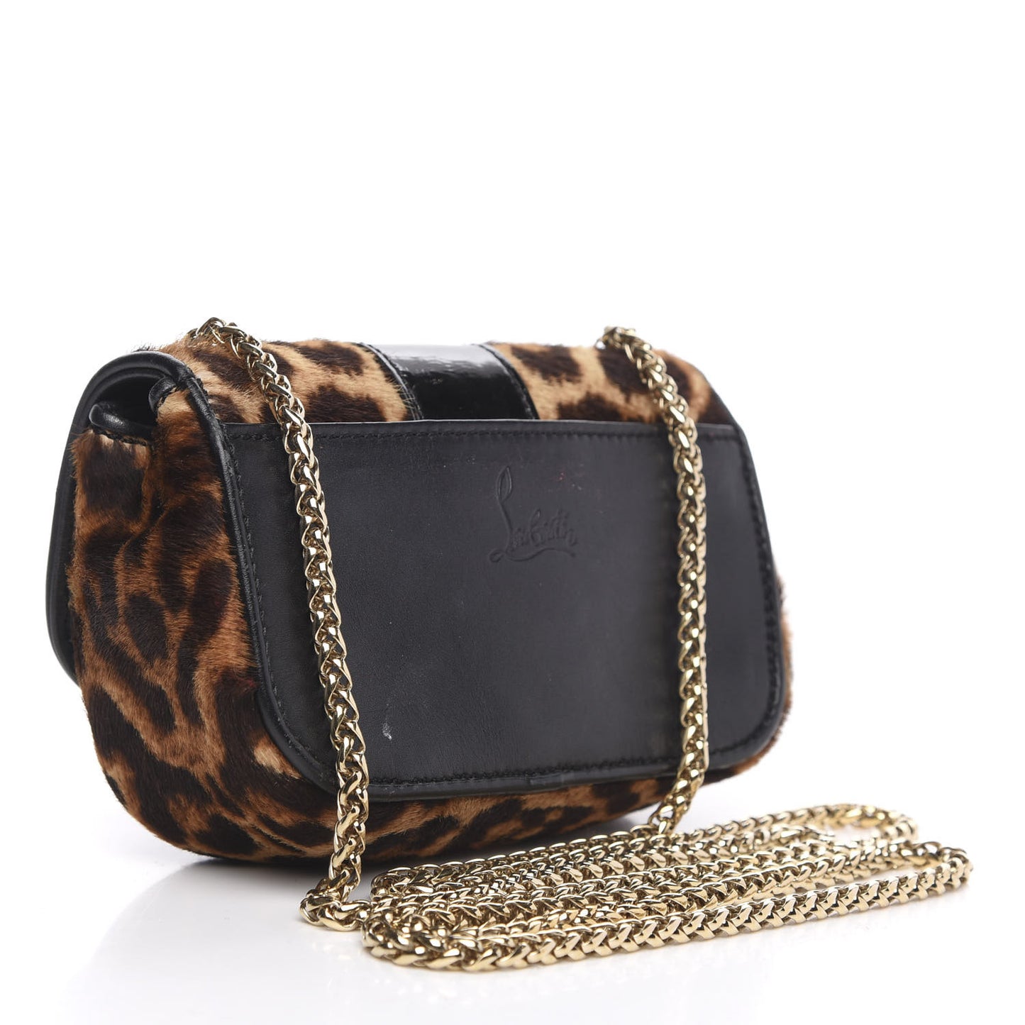 Calf Hair Leopard Print Mini Sweety Charity Crossbody Bag Brown
