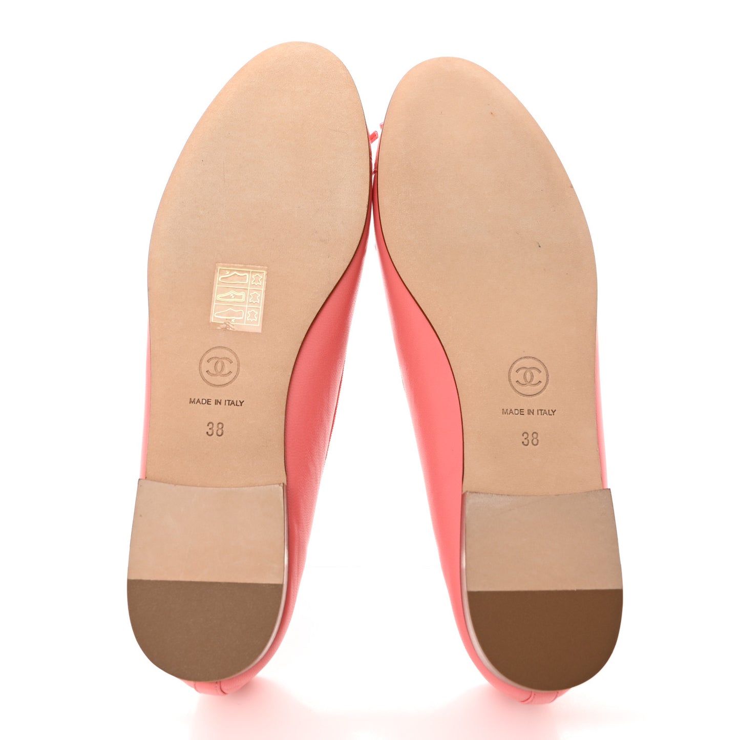 Goatskin Cap Toe CC Ballerina Flats 38 Pink