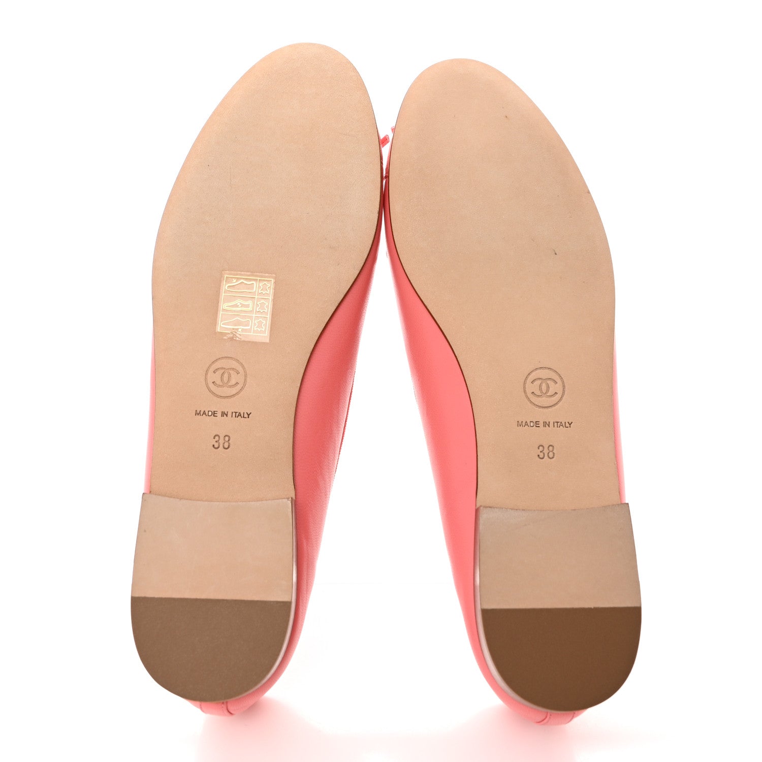 Chanel Goatskin Cap Toe CC Ballerina Flats 38 Pink 5 of 9