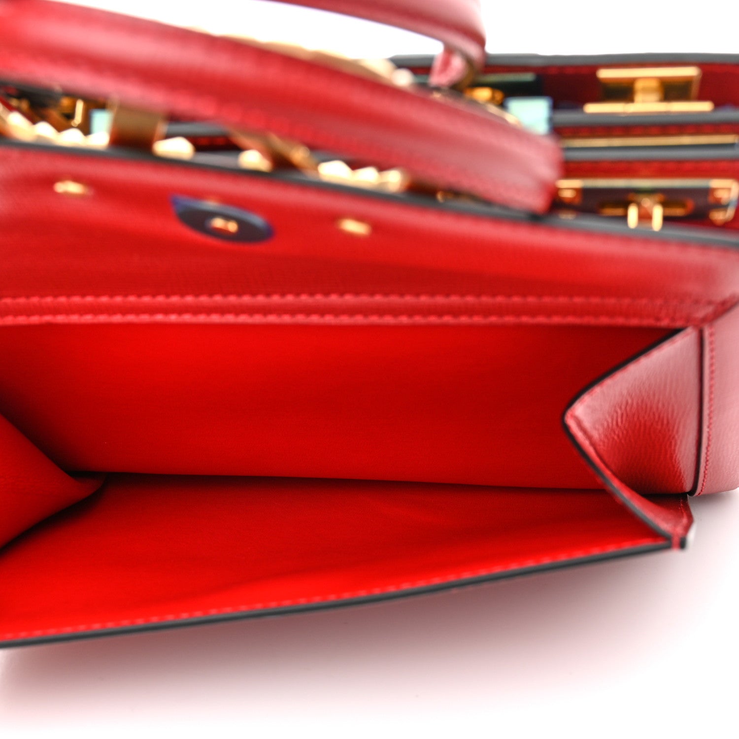 Valentino Garavani Grainy Calfskin Mini Rockstud Alcove Top-Handle Bag Rouge Pur 6 of 10