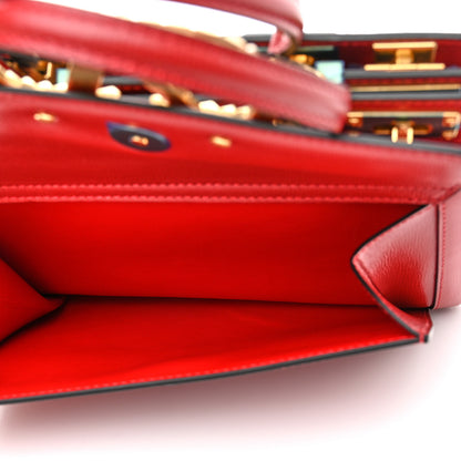 Valentino Garavani Grainy Calfskin Mini Rockstud Alcove Top-Handle Bag Rouge Pur 6 of 10