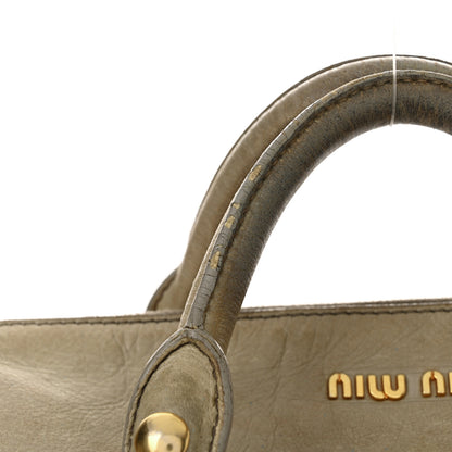 Miu Miu Vitello Lux Medium Bow Bag Grey 15 of 24