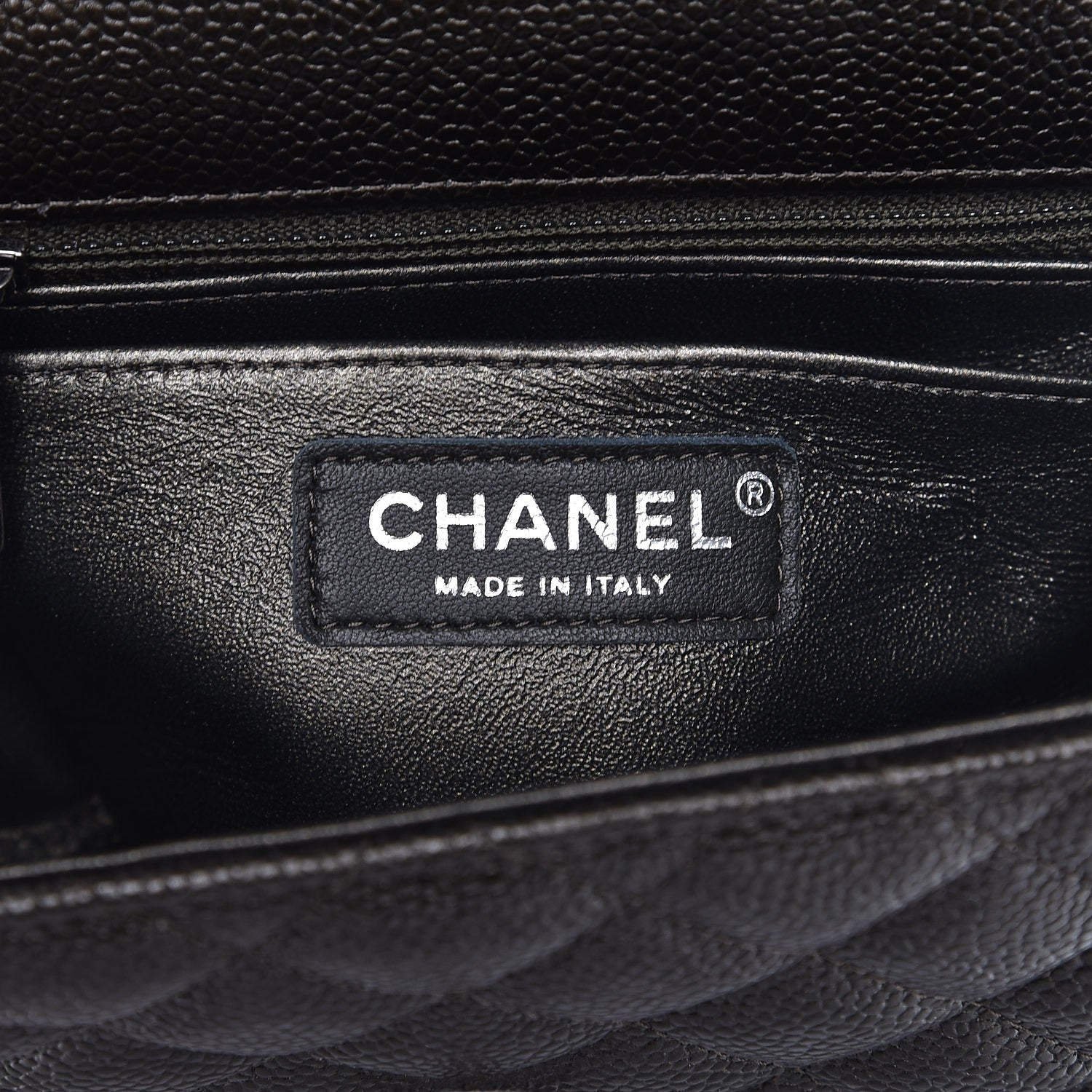 Chanel Caviar Quilted Mini Square Flap Dark Charcoal 6 of 7