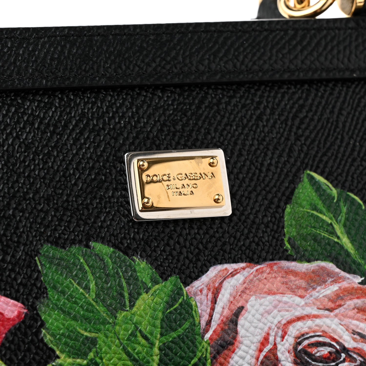 Dolce & Gabbana Dauphine Roses Print Small Miss Sicily Satchel Black 6 of 13