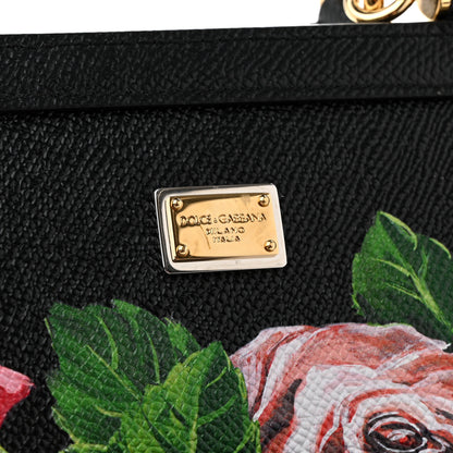 Dolce & Gabbana Dauphine Roses Print Small Miss Sicily Satchel Black 6 of 13