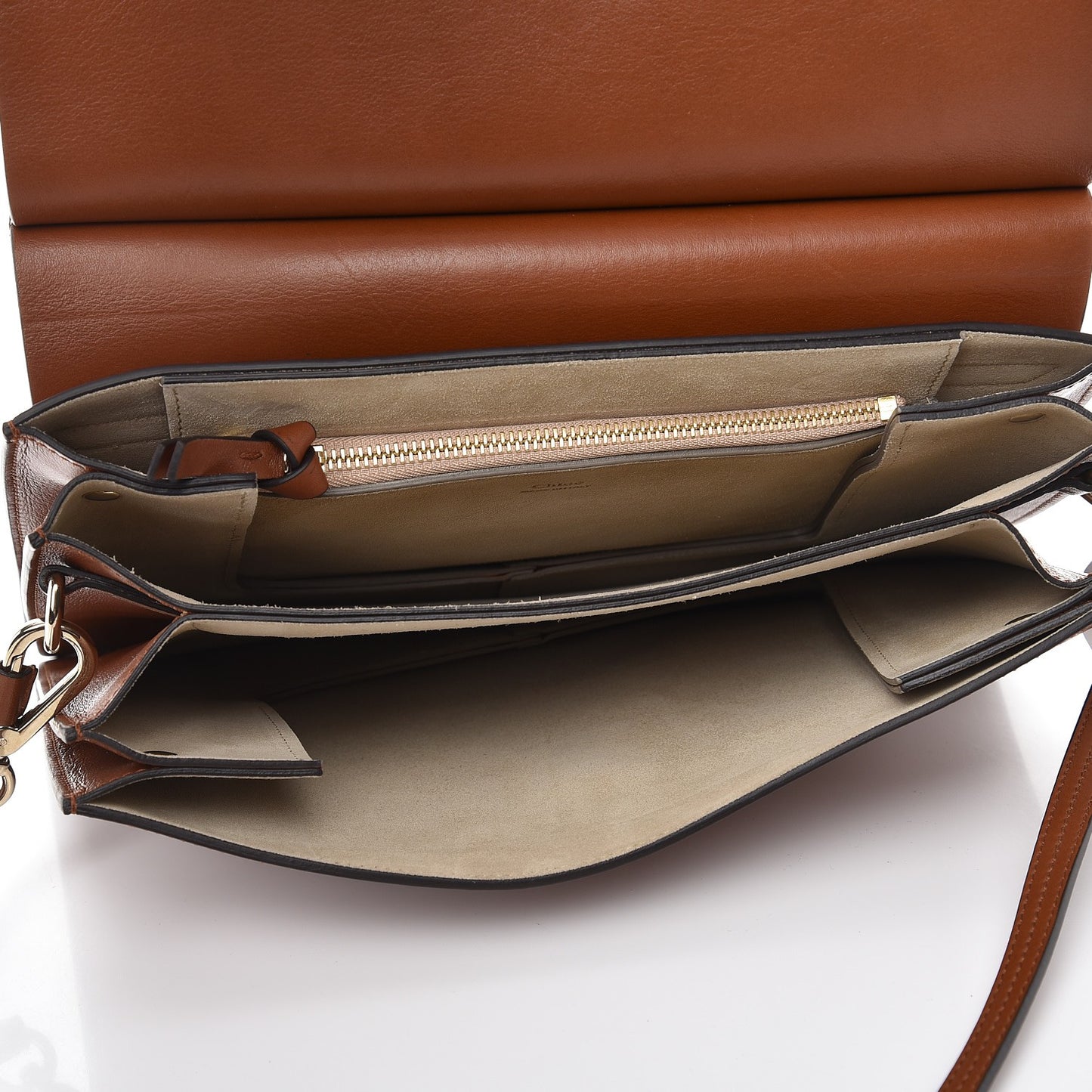 Suede Calfskin Medium Faye Shoulder Bag Tobacco
