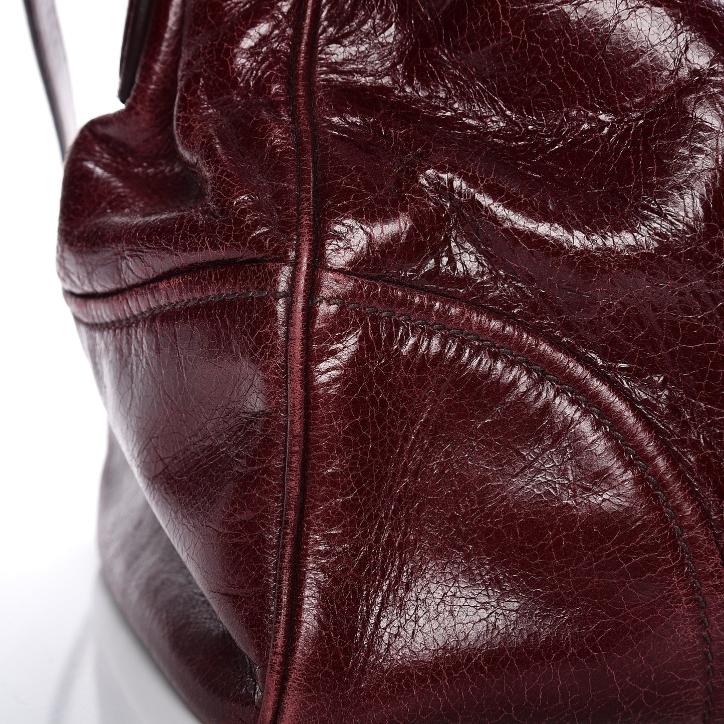 Vitello Shine Double Zip Tote Amaranth
