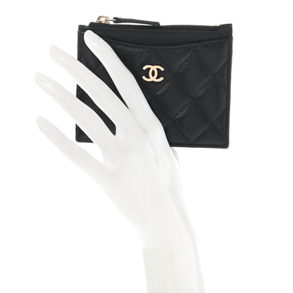 Chanel Caviar Quilted CC Zip Card Holder Black 2 of 9