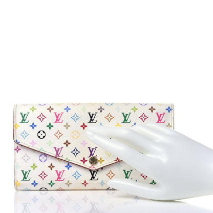Louis Vuitton Monogram Multicolor Sarah Wallet NM White Litchi 2 of 13