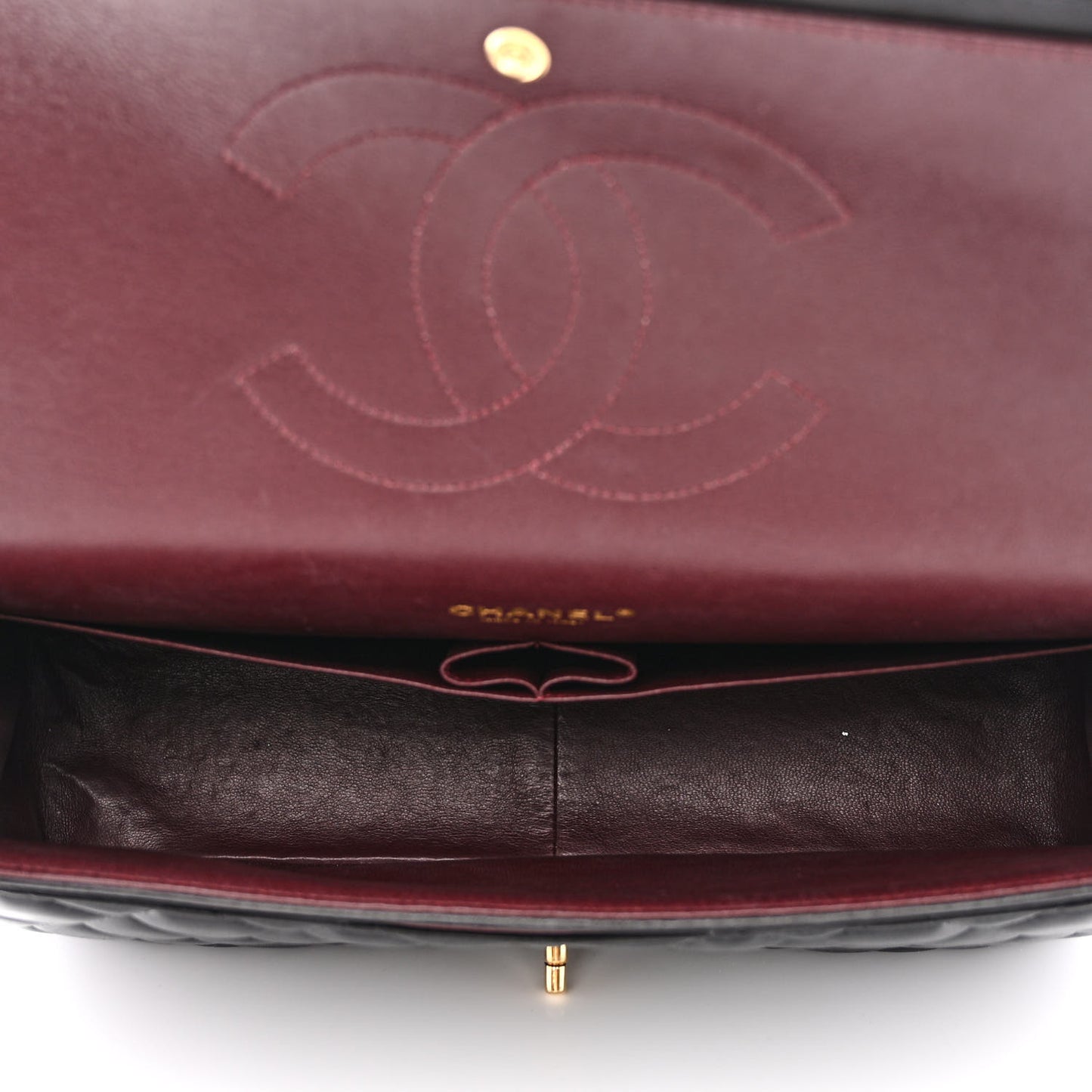 Lambskin Quilted Maxi Double Flap Black
