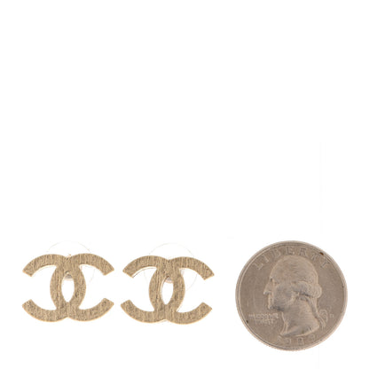 Chanel Metal Textured CC Earrings Gold 2 of 5