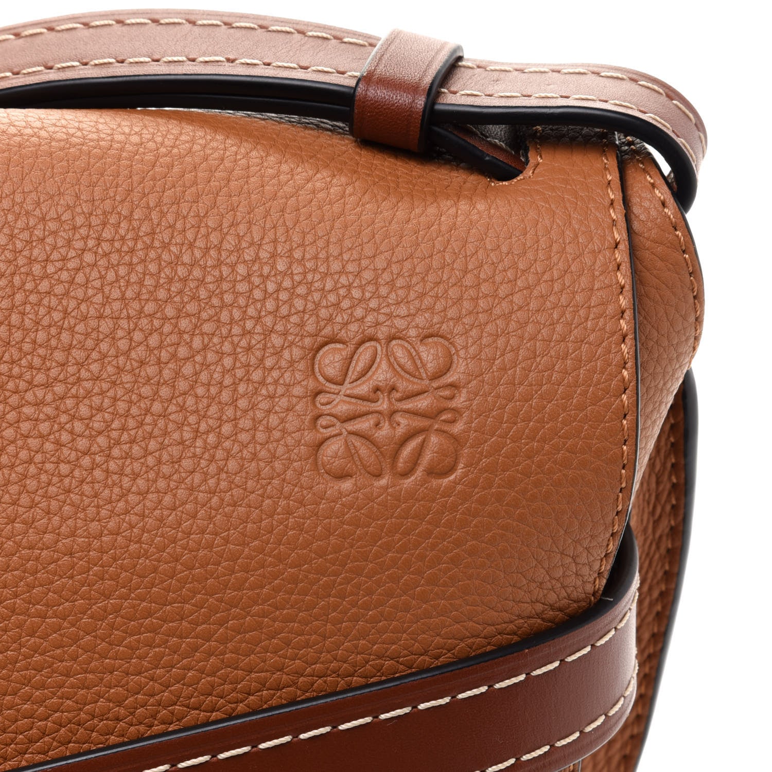 Loewe Grained Calfskin Small Gate Crossbody Bag Caramel Pecan 7 of 10
