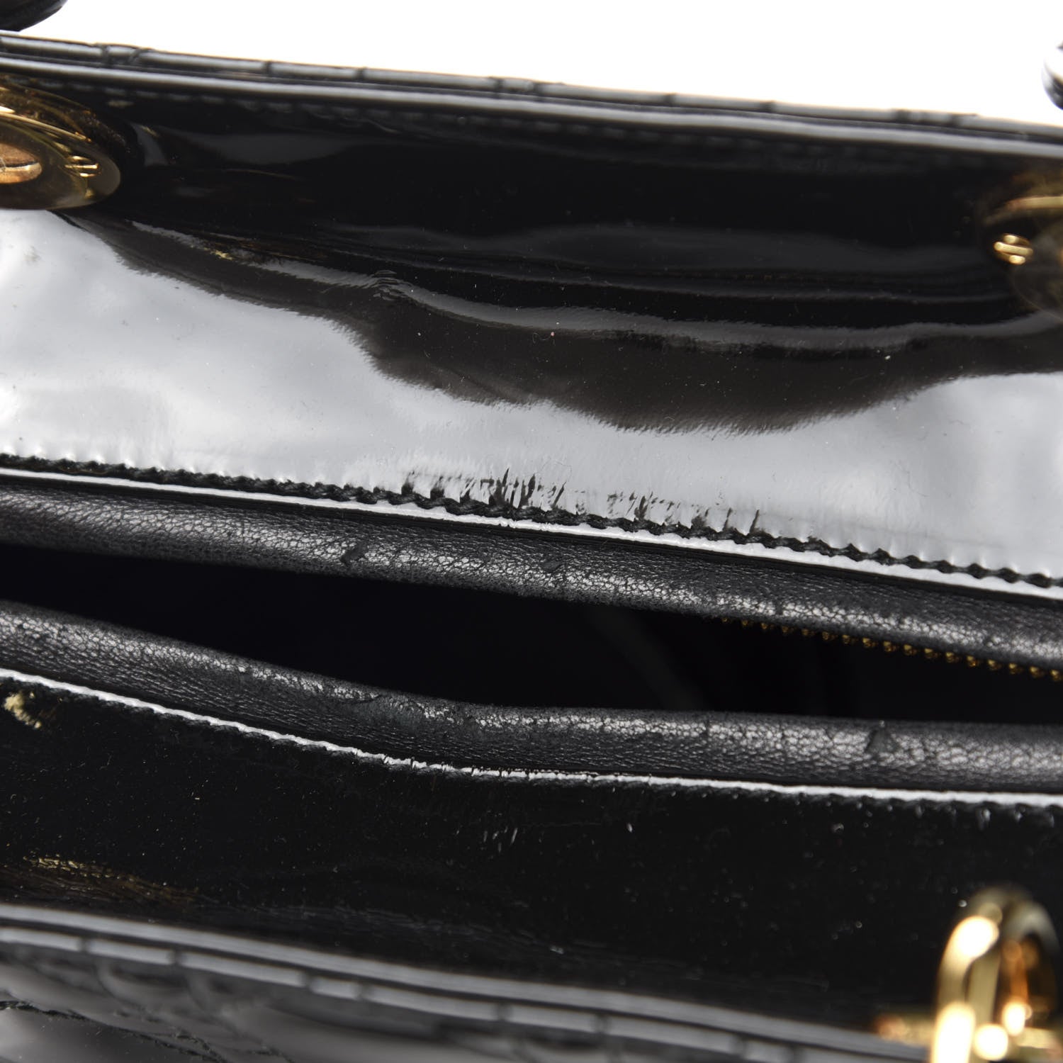 Christian Dior Patent Cannage Medium Lady Dior Black 8 of 11