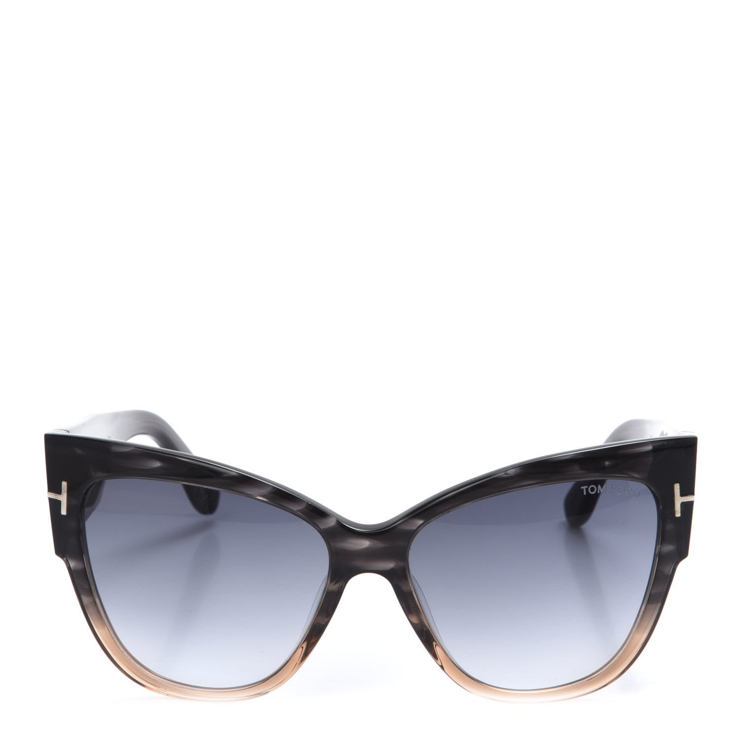 Tom Ford Acetate Anoushka Cat Eye Sunglasses TF371 Melange Grey Peach 2 of 7