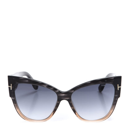 Tom Ford Acetate Anoushka Cat Eye Sunglasses TF371 Melange Grey Peach 2 of 7