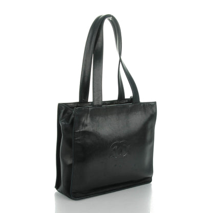 Chanel Lambskin CC Camellia Tote Black 3 of 7
