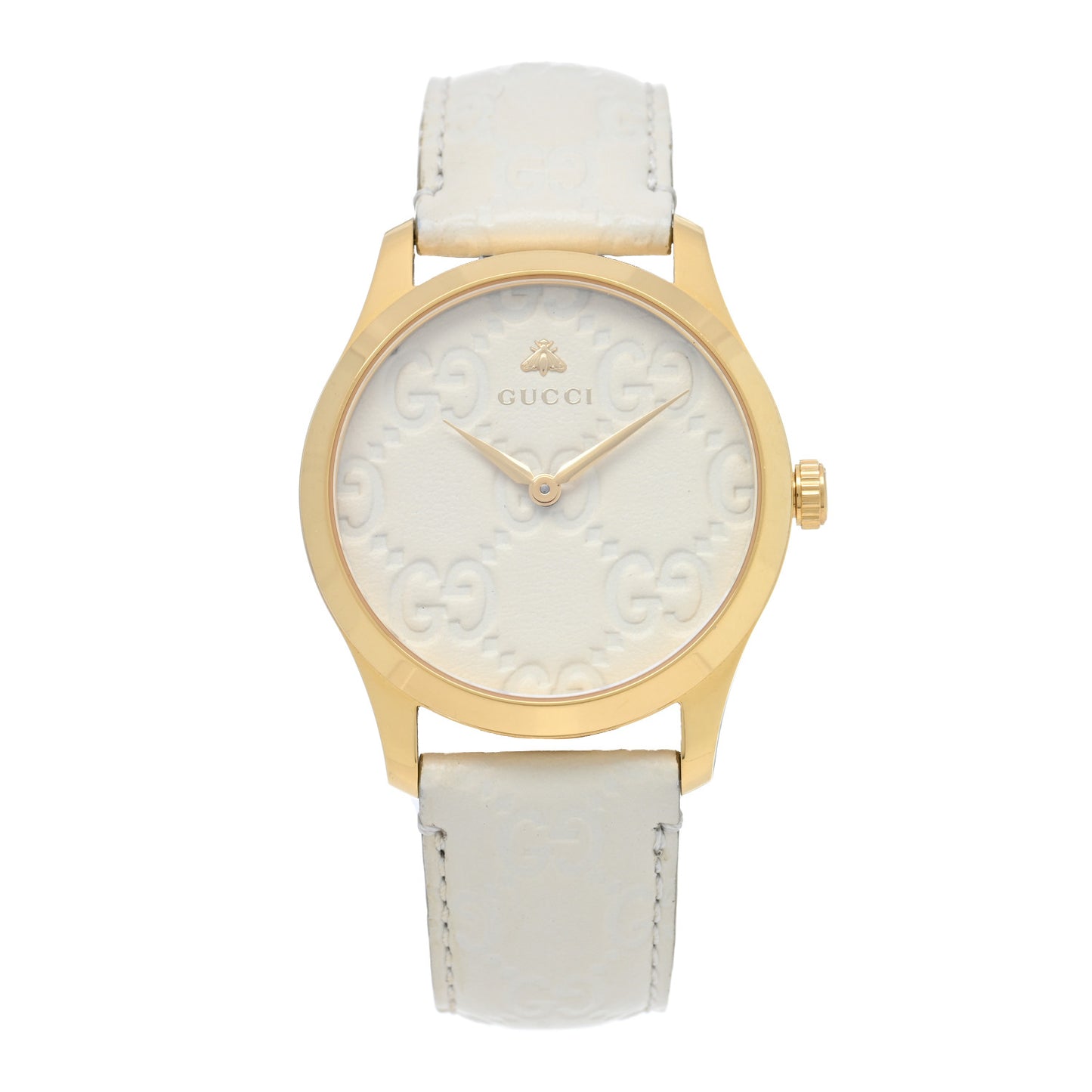 Stainless Steel Calfskin 38mm G-Timeless Quartz Watch White