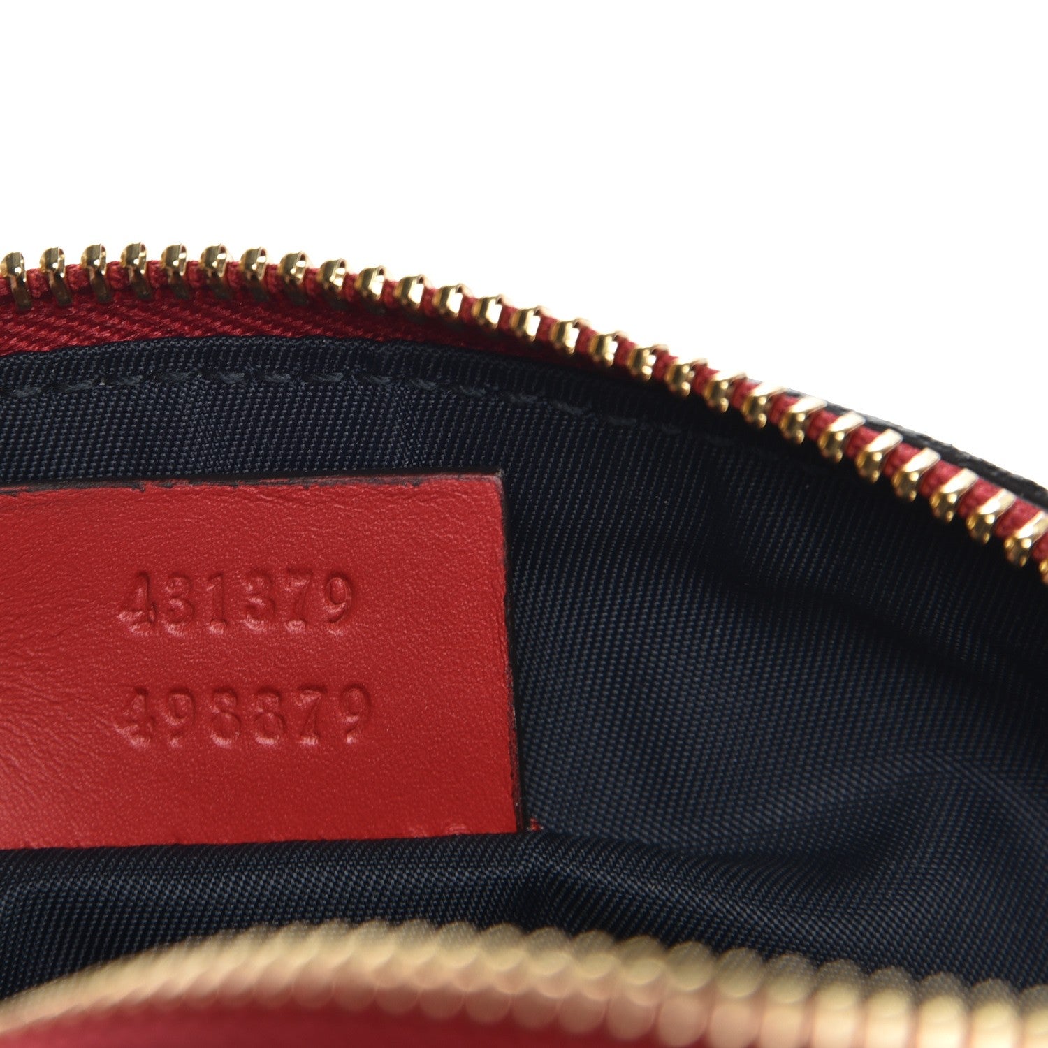 Gucci GG Supreme Monogram Blooms Large Pouch Cosmetic Case Beige Blue Navy Hibiscus Red 7 of 7