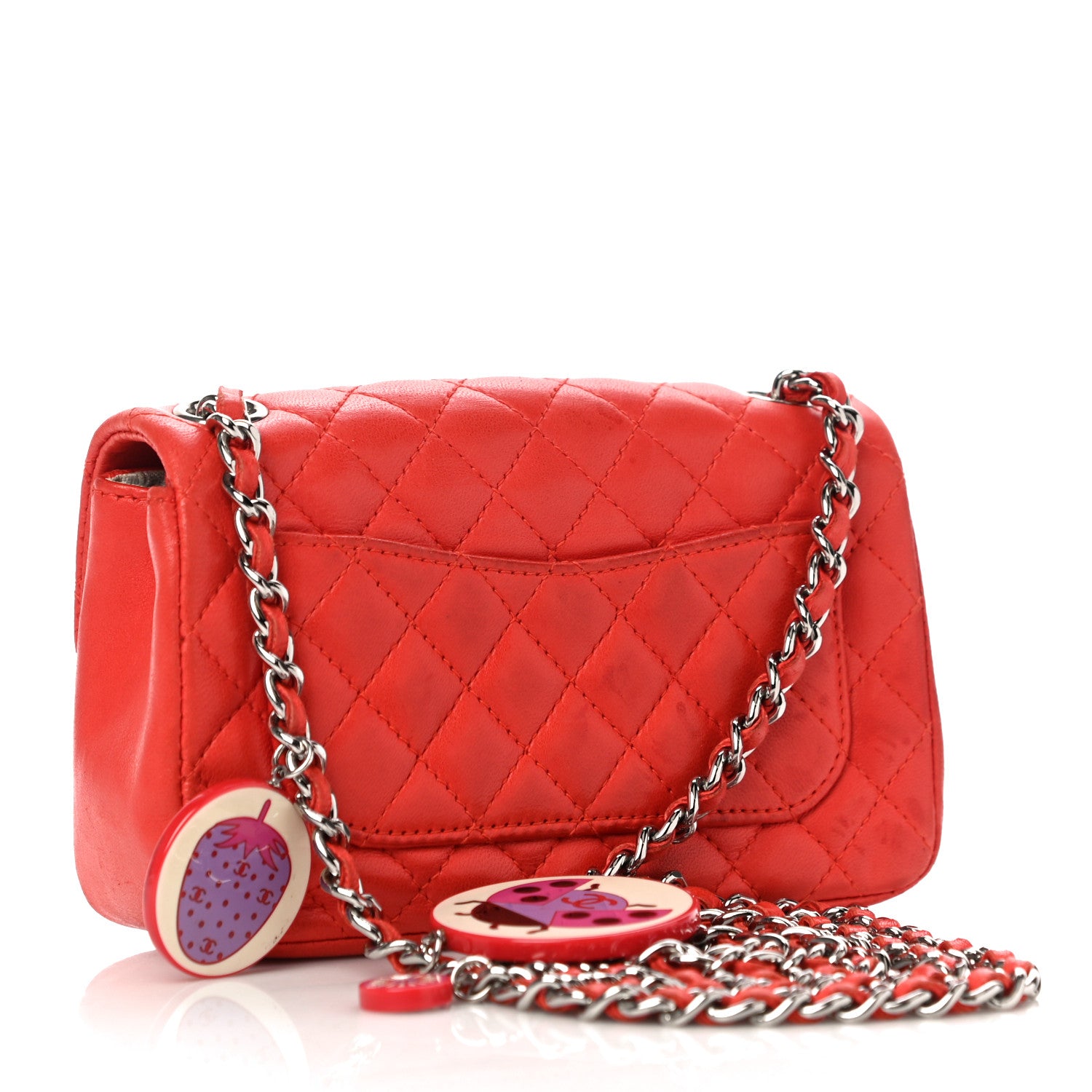 Chanel Lambskin Quilted Ladybug Extra Mini Flap Red 3 of 12