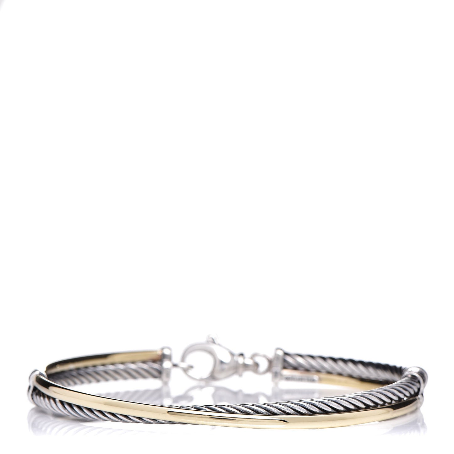 Sterling Silver 18K Yellow Gold 3mm Crossover Bracelet