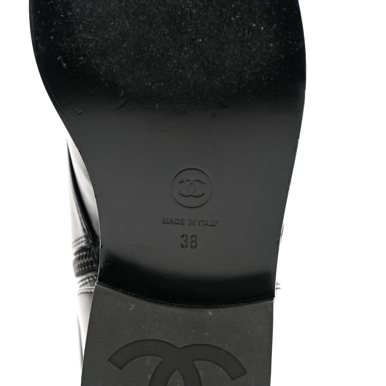 Chanel Calfskin Cap Toe Lace Up Combat Boots 38 Black 8 of 11