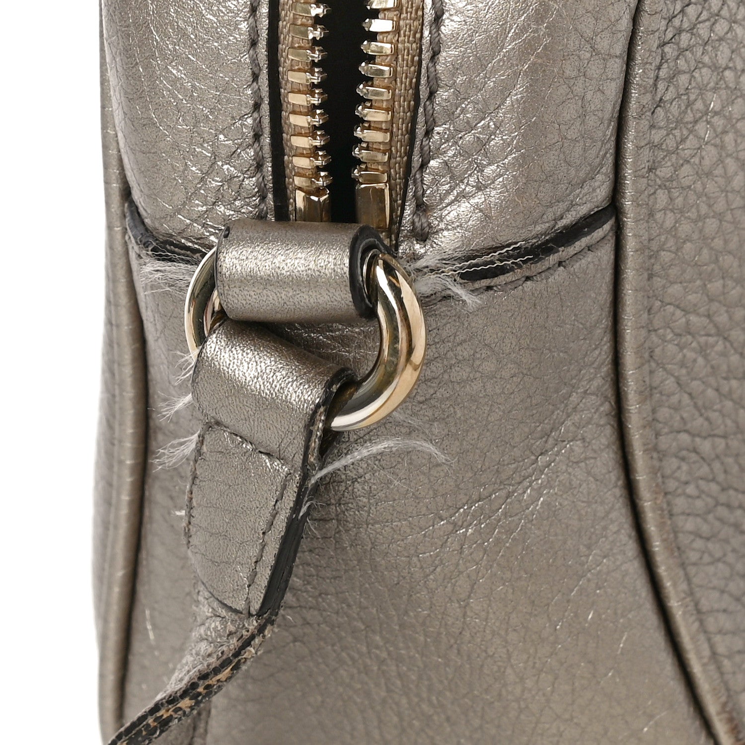 Gucci Metallic Cellarius Calfskin Small Soho Disco Bag Sasso 12 of 19