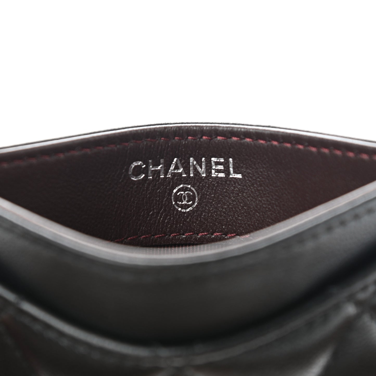 Lambskin Quilted Card Holder Black
