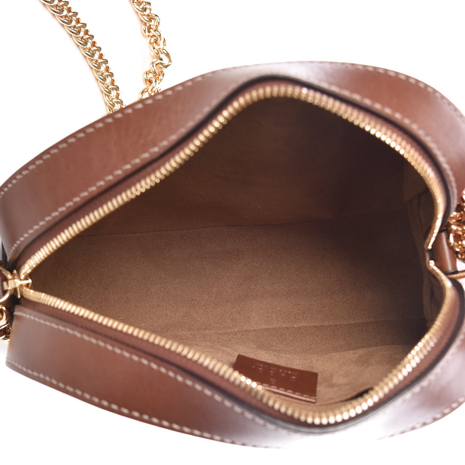 Gucci GG Supreme Monogram Cuoio Toscano Mini Chain Shoulder Bag Beige Ebony Cuir 5 of 9