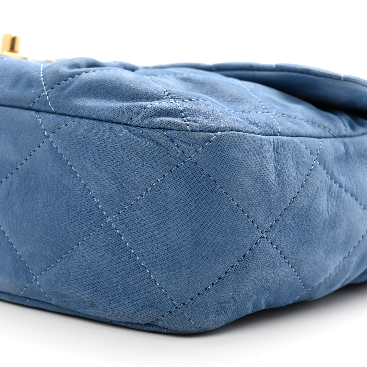 Chanel Iridescent Calfskin Large Chic Quilt Flap Blue 10 of 11