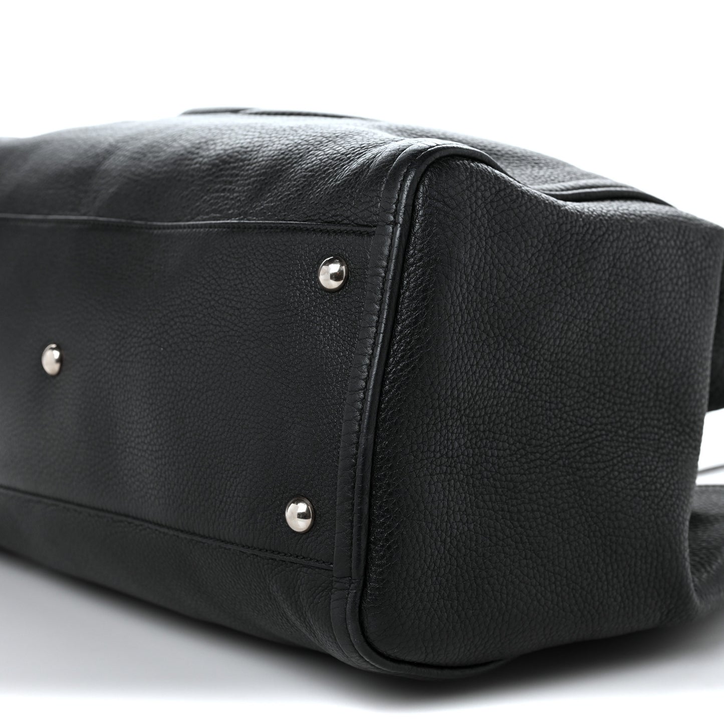 Pebbled Calfskin Medium Soho Shoulder Bag Black