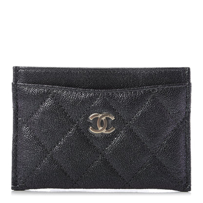 Chanel Iridescent Caviar Quilted Card Holder Black 1 of 9