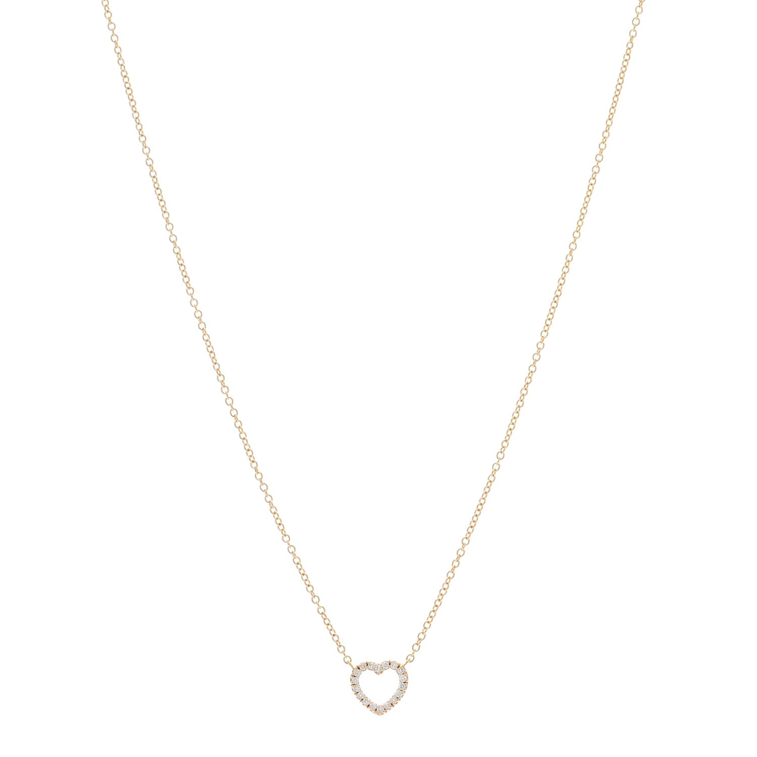 Tiffany 18K Rose Gold Diamond Metro Heart Pendant Necklace 1 of 5