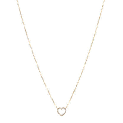 Tiffany 18K Rose Gold Diamond Metro Heart Pendant Necklace 1 of 5