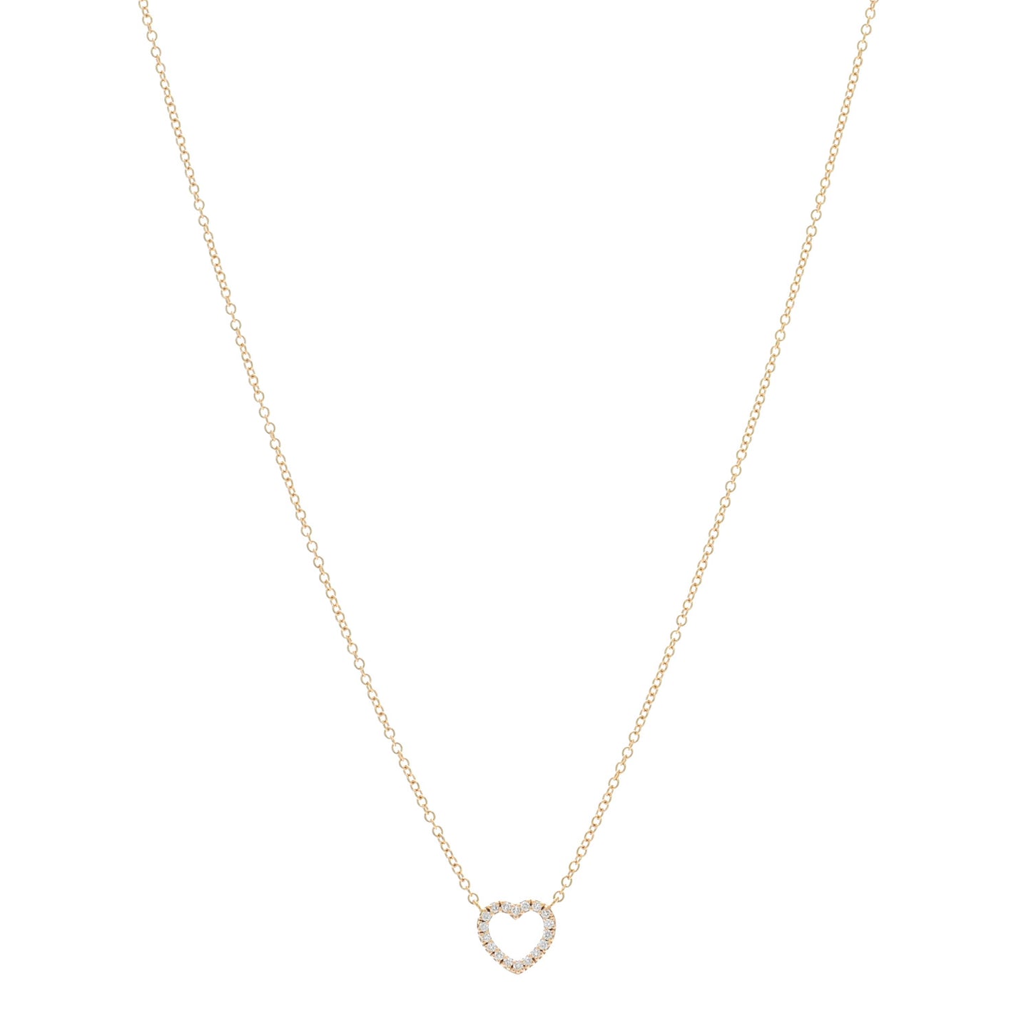 18K Rose Gold Diamond Metro Heart Pendant Necklace