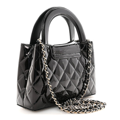 Chanel Patent Calfskin Quilted Nano Kelly Shopper Black 3 of 11
