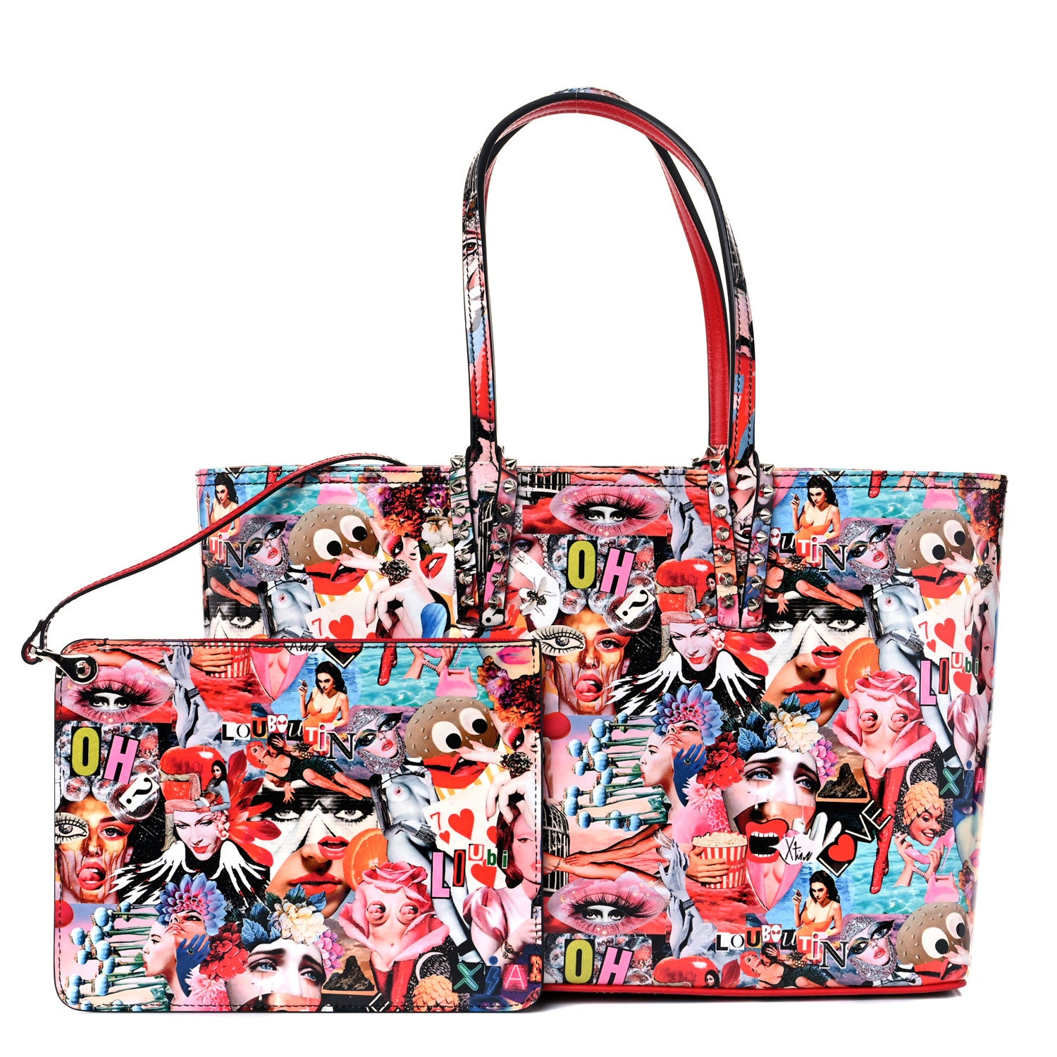 Christian Louboutin Patent Calfskin Small Oh Xtian Cabata Tote Red 1 of 13