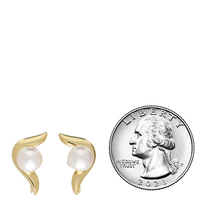 Mikimoto 18K Yellow Gold Pearl 7mm Screw Back Earrings 2 of 4