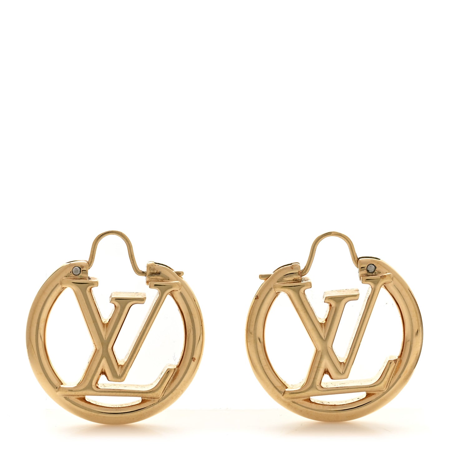 Metal Small Louise Hoop Earrings Gold
