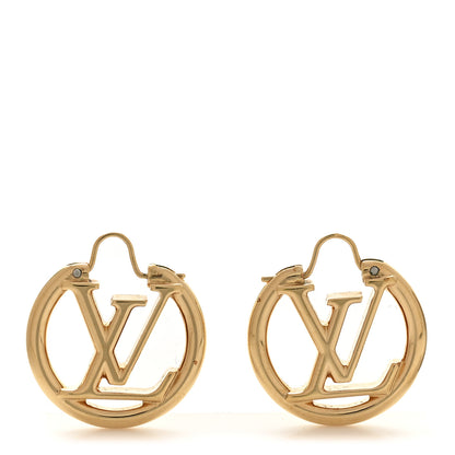 Louis Vuitton Metal Small Louise Hoop Earrings Gold 1 of 6