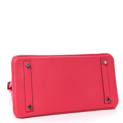 Hermes Taurillon Clemence Birkin 30 Rose Extreme 3 of 10