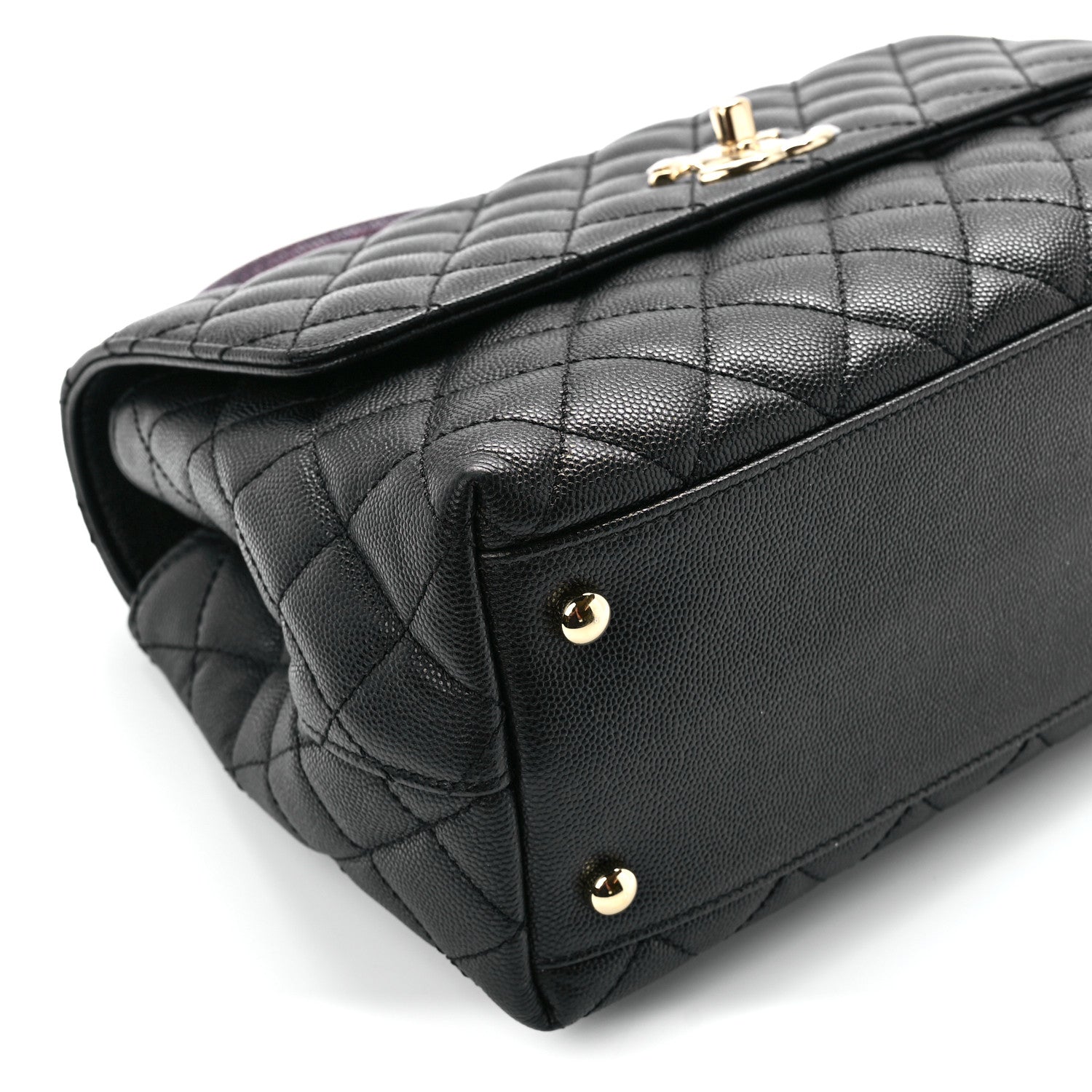Chanel Caviar Lizard Embossed Quilted Small Coco Handle Flap Black 10 of 12