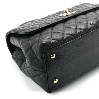 Chanel Caviar Lizard Embossed Quilted Small Coco Handle Flap Black 10 of 12