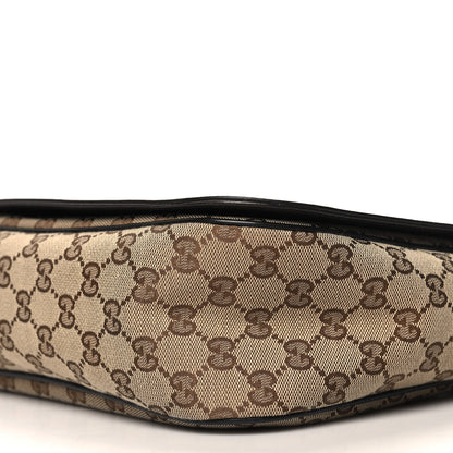 Gucci Monogram Large Flap Messenger Bag Beige Dark Brown 10 of 11