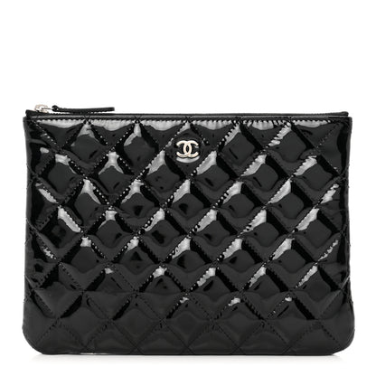 Chanel Patent Calfskin Quilted Medium Cosmetic Case Black 1 of 8
