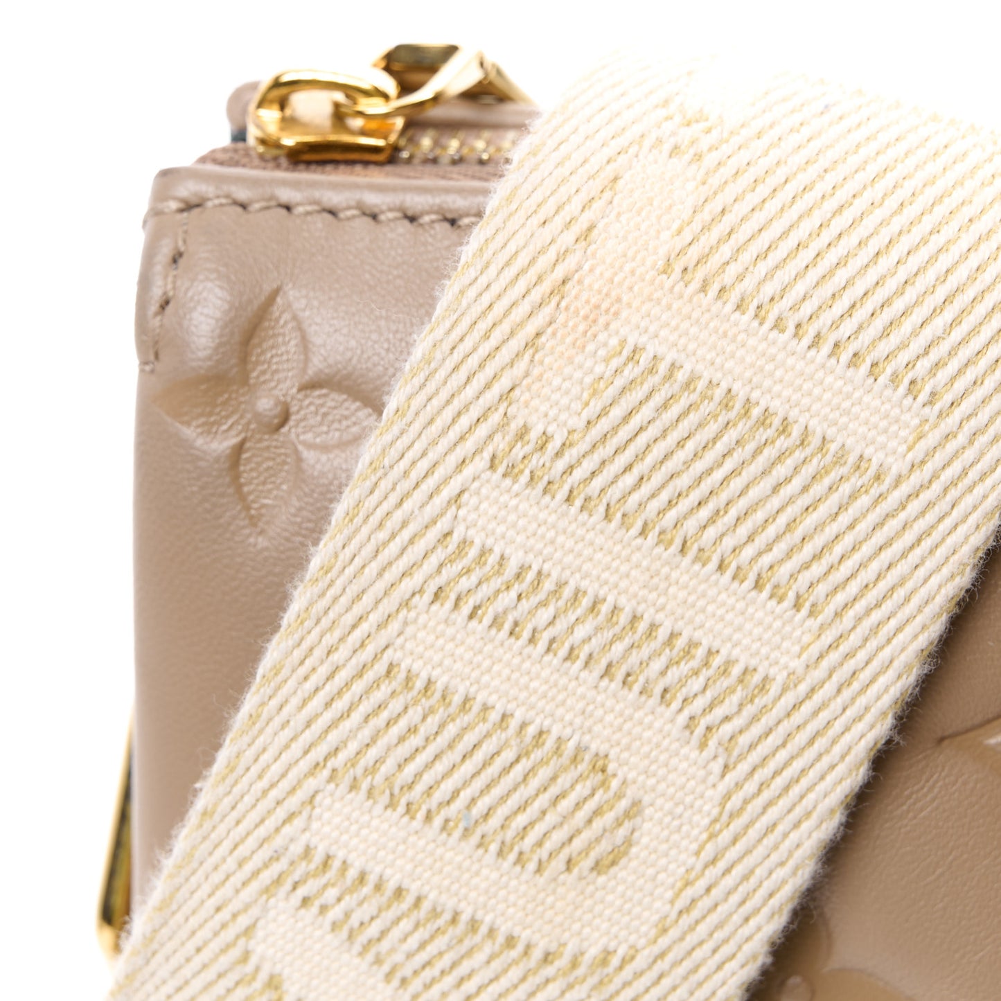 Lambskin Embossed Monogram Coussin MM Taupe