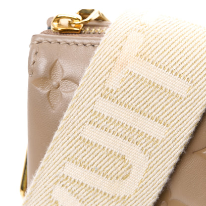 Louis Vuitton Lambskin Embossed Monogram Coussin MM Taupe 13 of 14