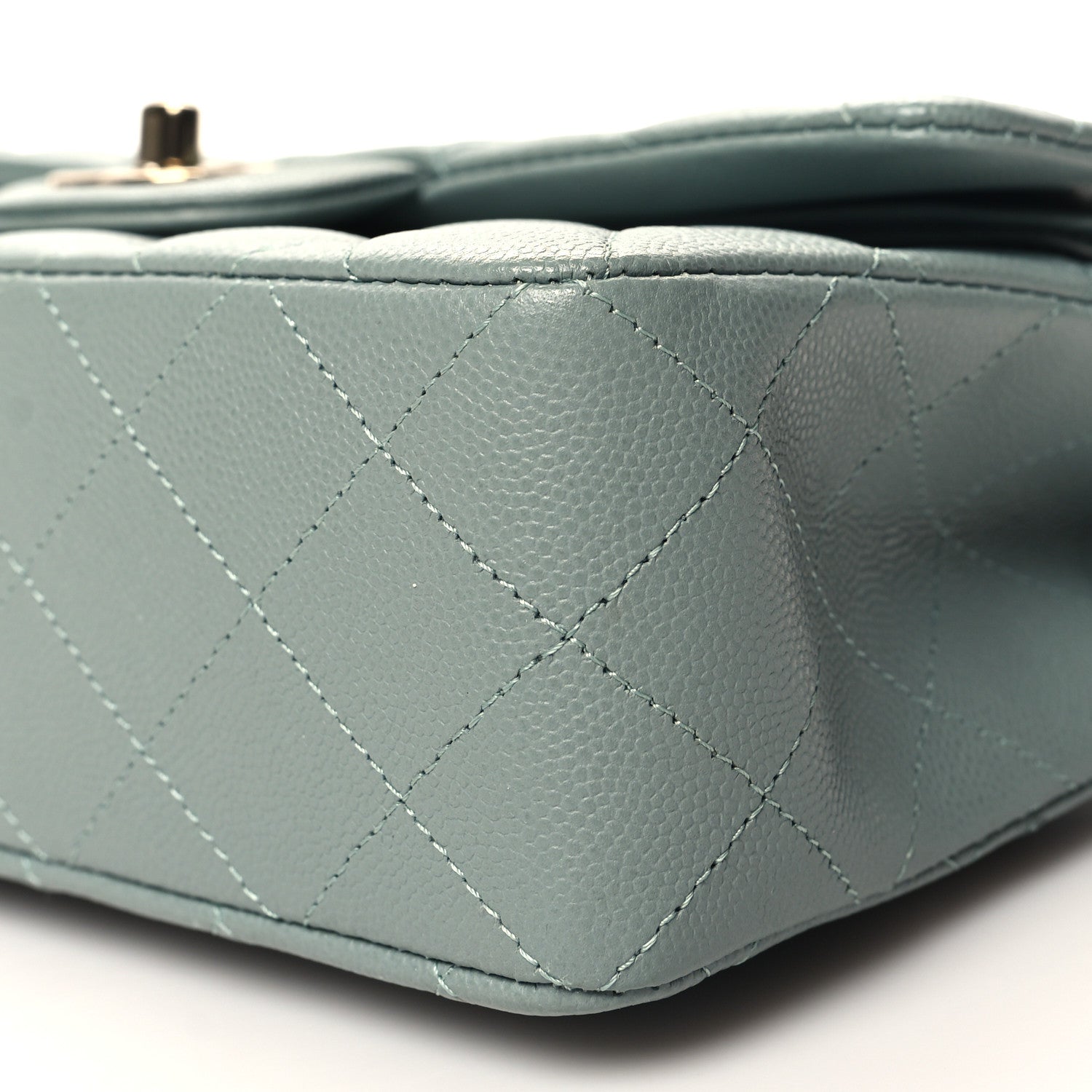 Chanel Caviar Quilted Small Double Flap Light Blue 10 of 11